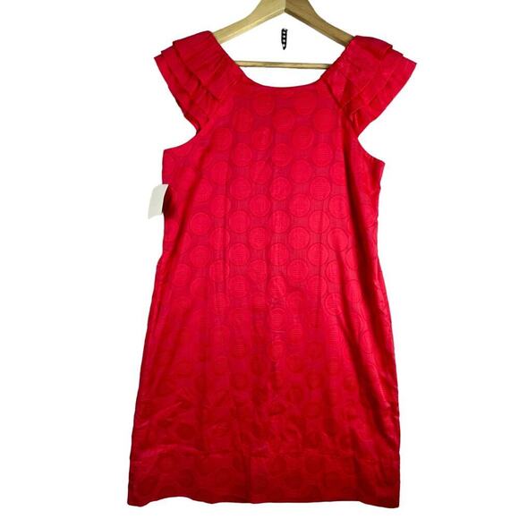 NEW Rabbit Rabbit Rabbit Women's 10 Cap Ruffled Sleeves Pink Circle Lined Dress - Picture 2 of 10